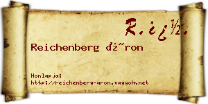 Reichenberg Áron névjegykártya